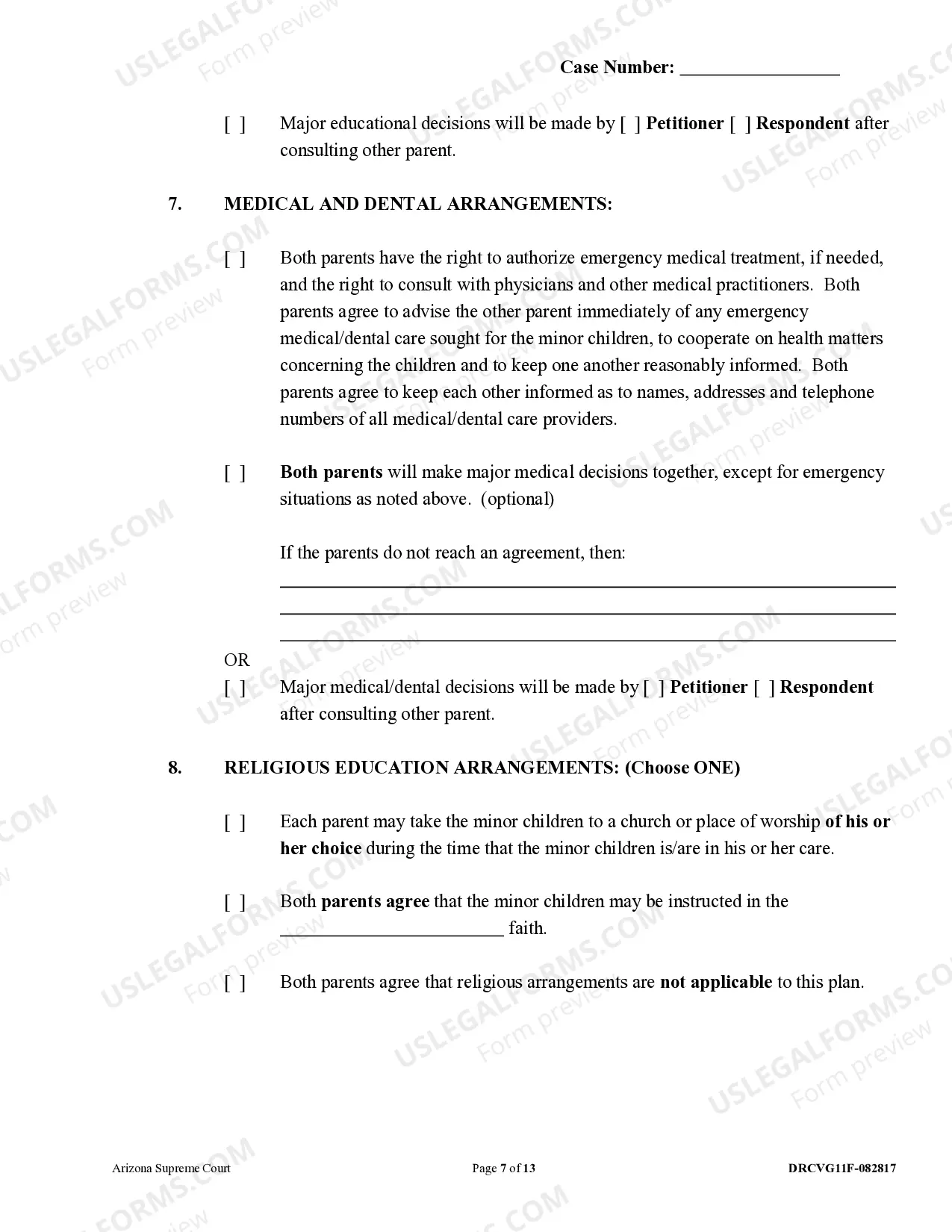 Preview Parenting Plan - Joint Custody or Sole Custody