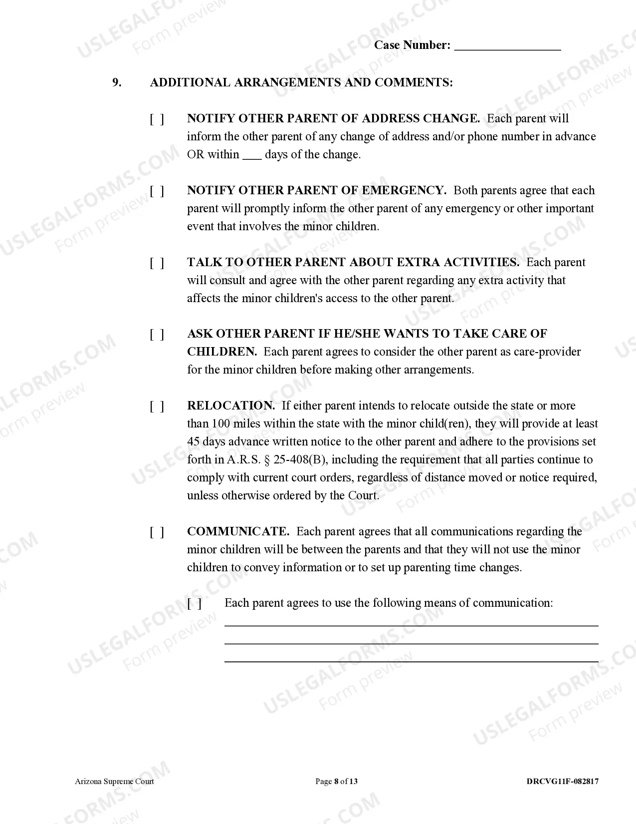 Preview Parenting Plan - Joint Custody or Sole Custody