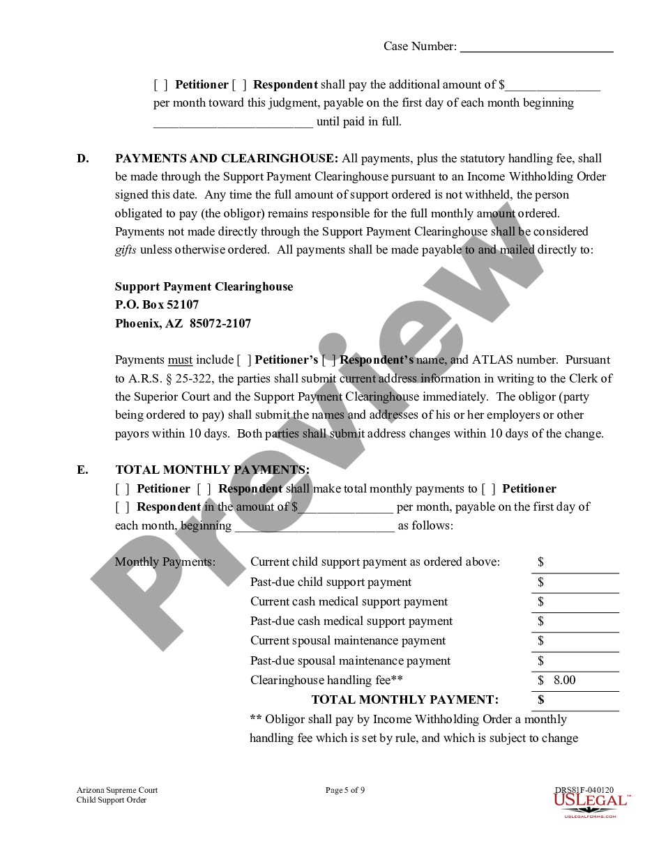 page 4 Child Support Order preview