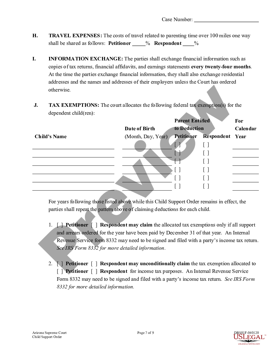 page 6 Child Support Order preview