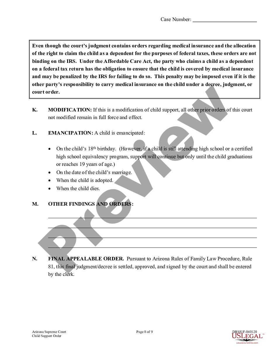 page 7 Child Support Order preview
