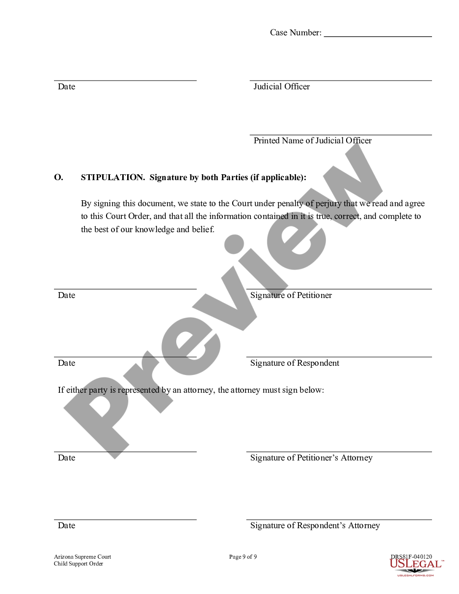 page 8 Child Support Order preview