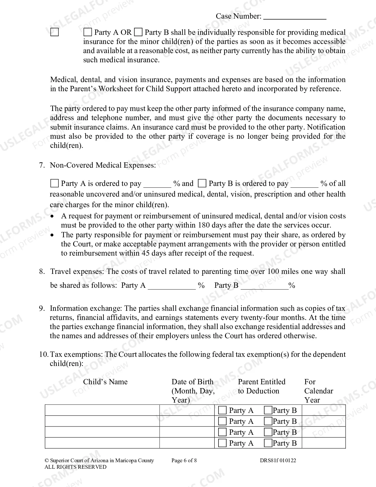 Preview Child Support Order