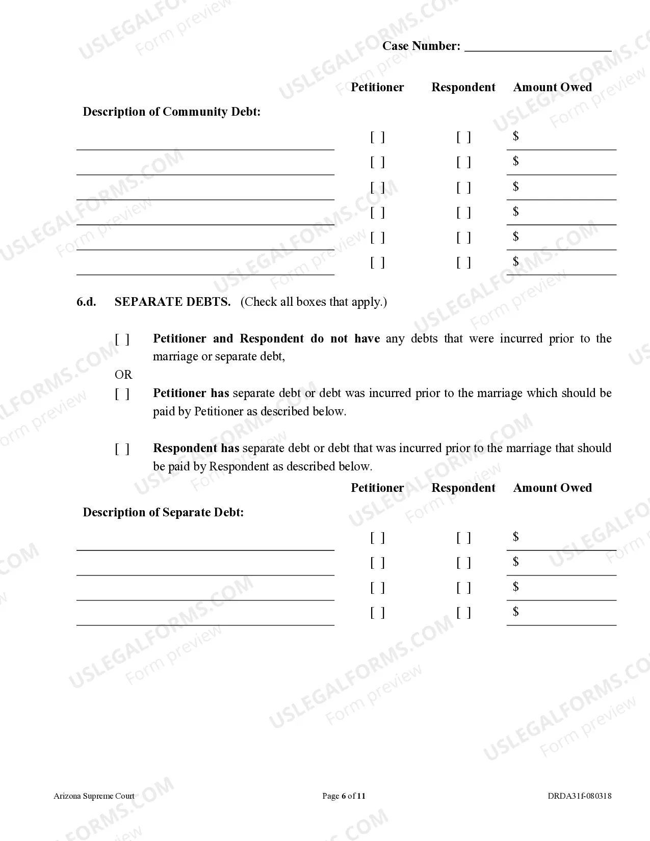 Preview Response to Dissolution of Marriage - With Children - Non-Covenant