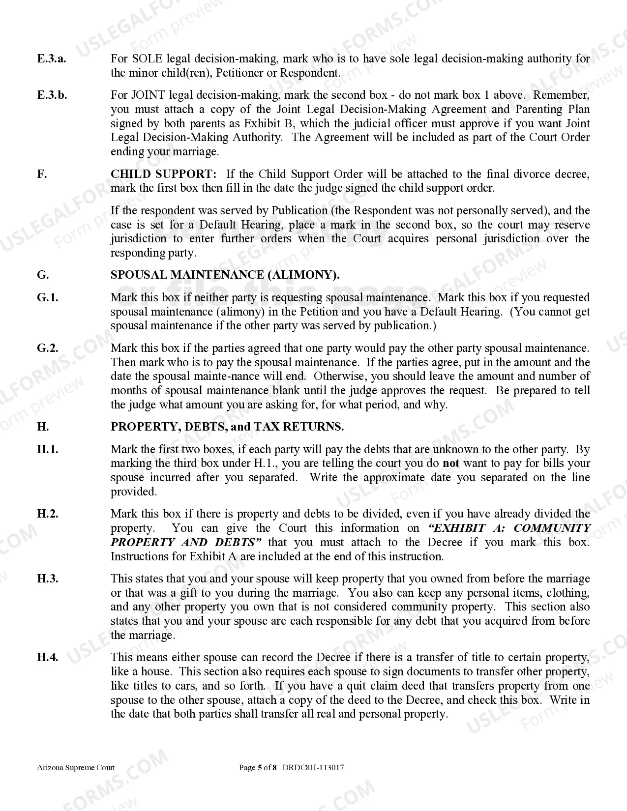 Preview Instructions - Petition for Dissolution of Marriage - Divorce With Children