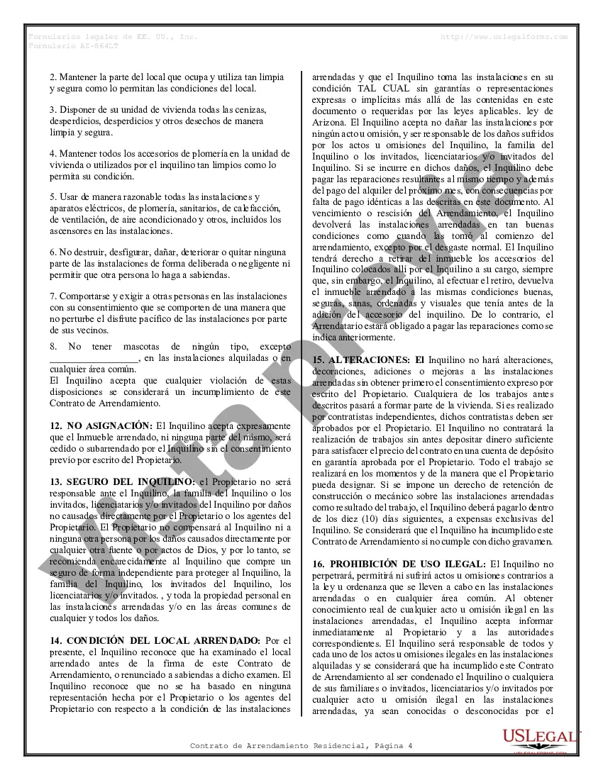 Preview Contrato de arrendamiento de alquiler residencial