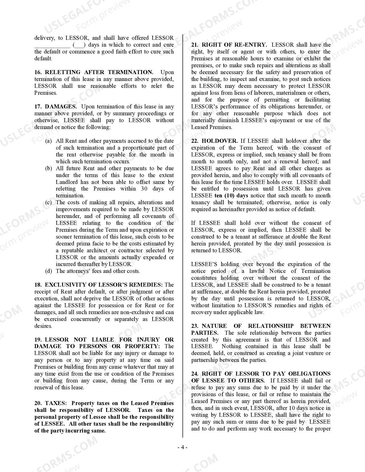 Preview Commercial Building or Space Lease