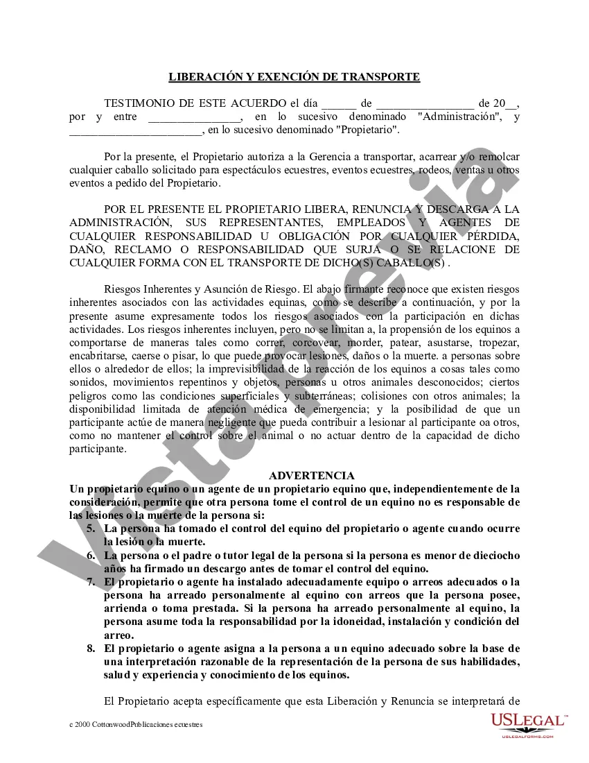 Preview Paquete de formularios equinos de caballos de Arizona