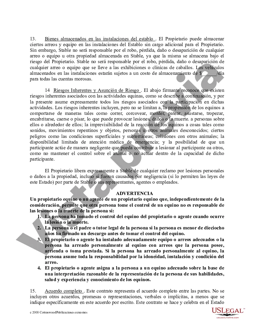 Preview Paquete de formularios equinos de caballos de Arizona