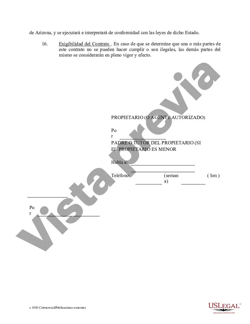 Preview Paquete de formularios equinos de caballos de Arizona