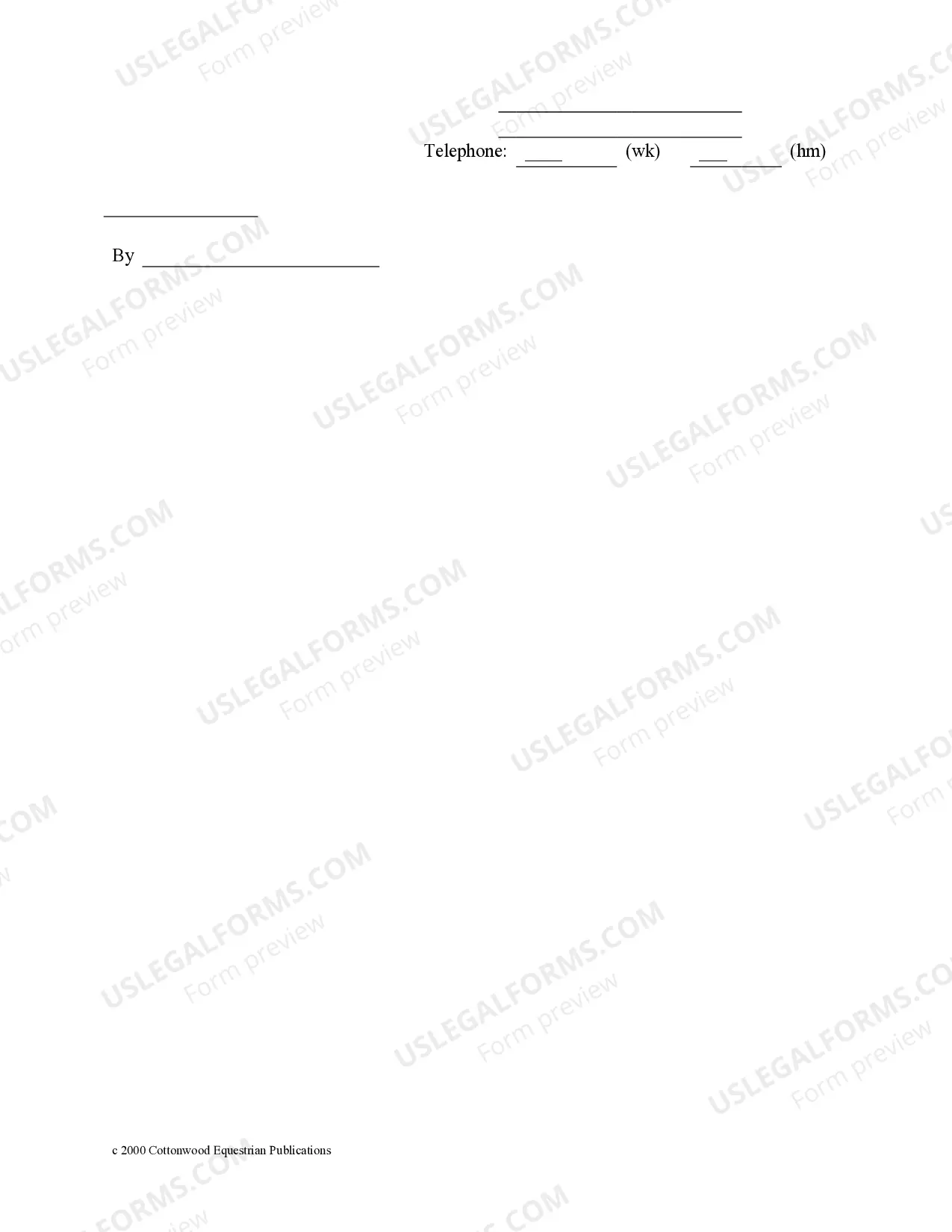 Preview Arizona Horse Equine Forms Package