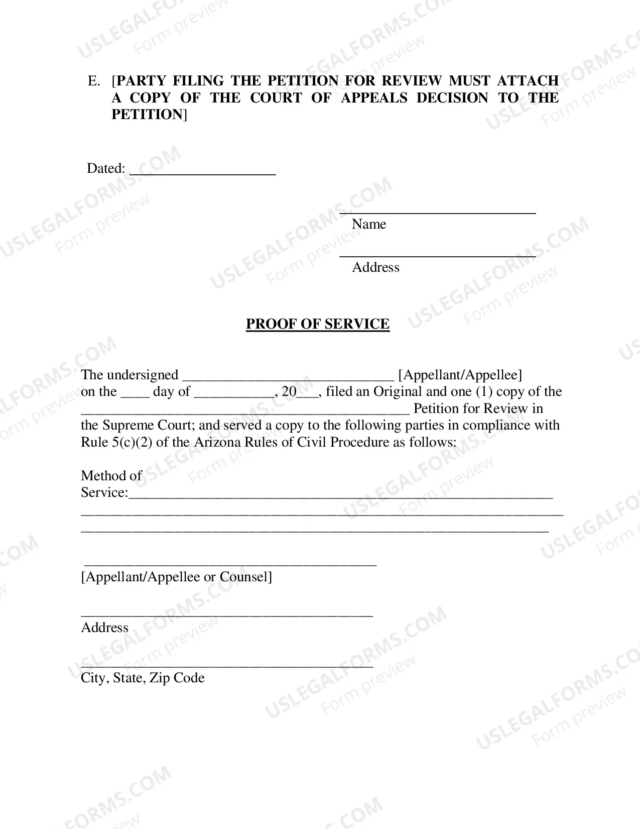Preview Supreme Court Petition for Review