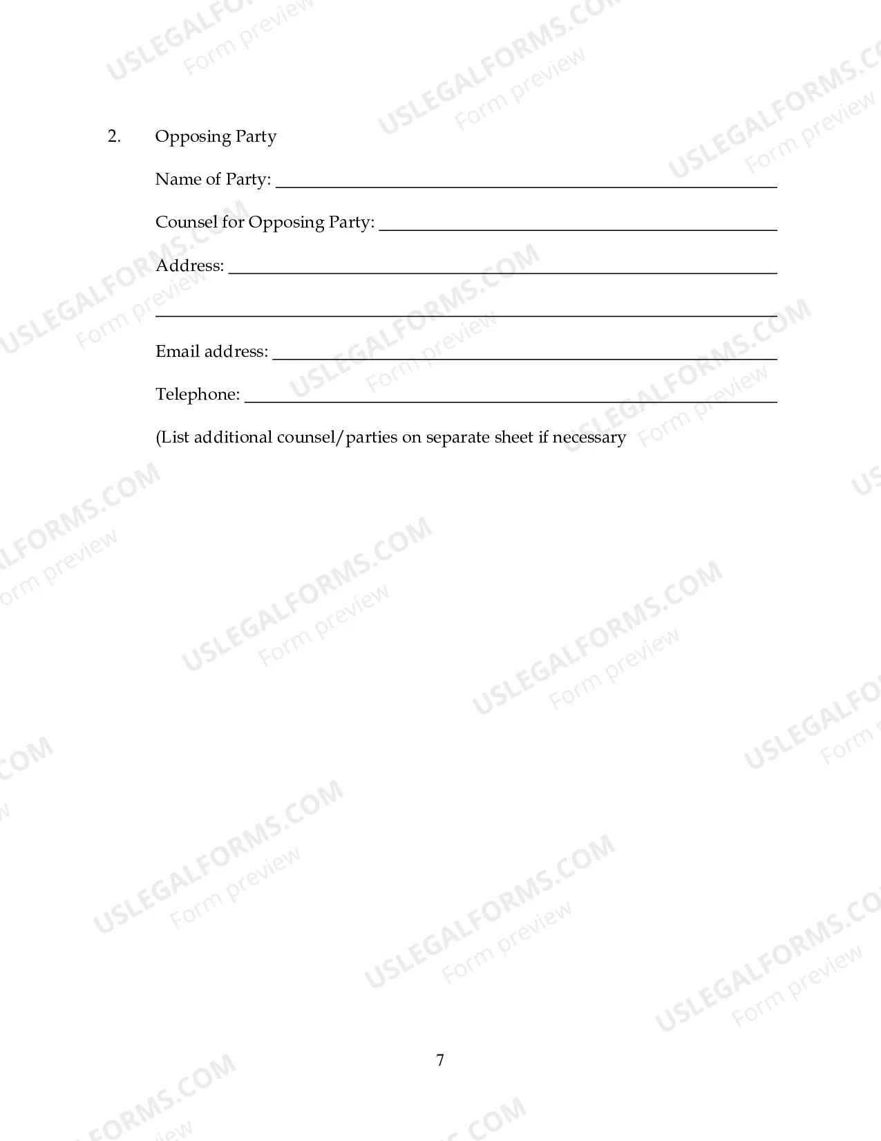 Preview Case Management Statement with Instructions