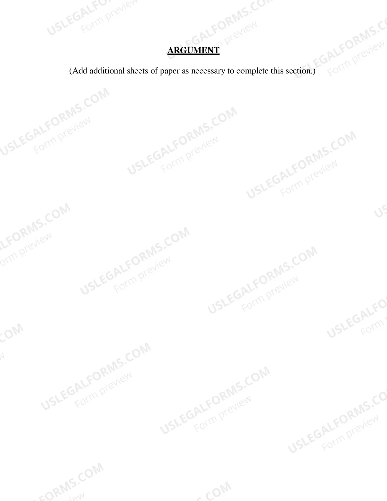 Preview Form of Brief