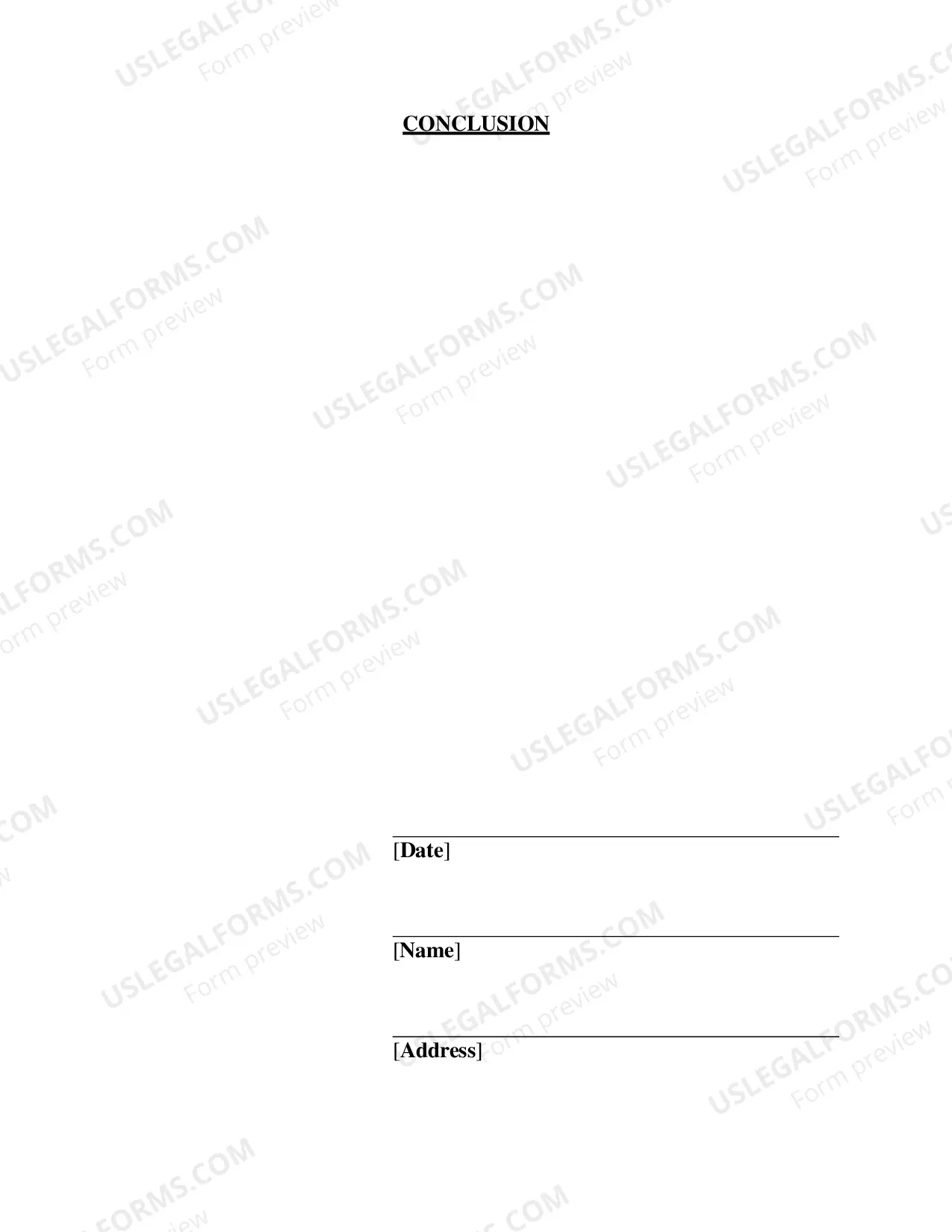 Preview Form of Brief