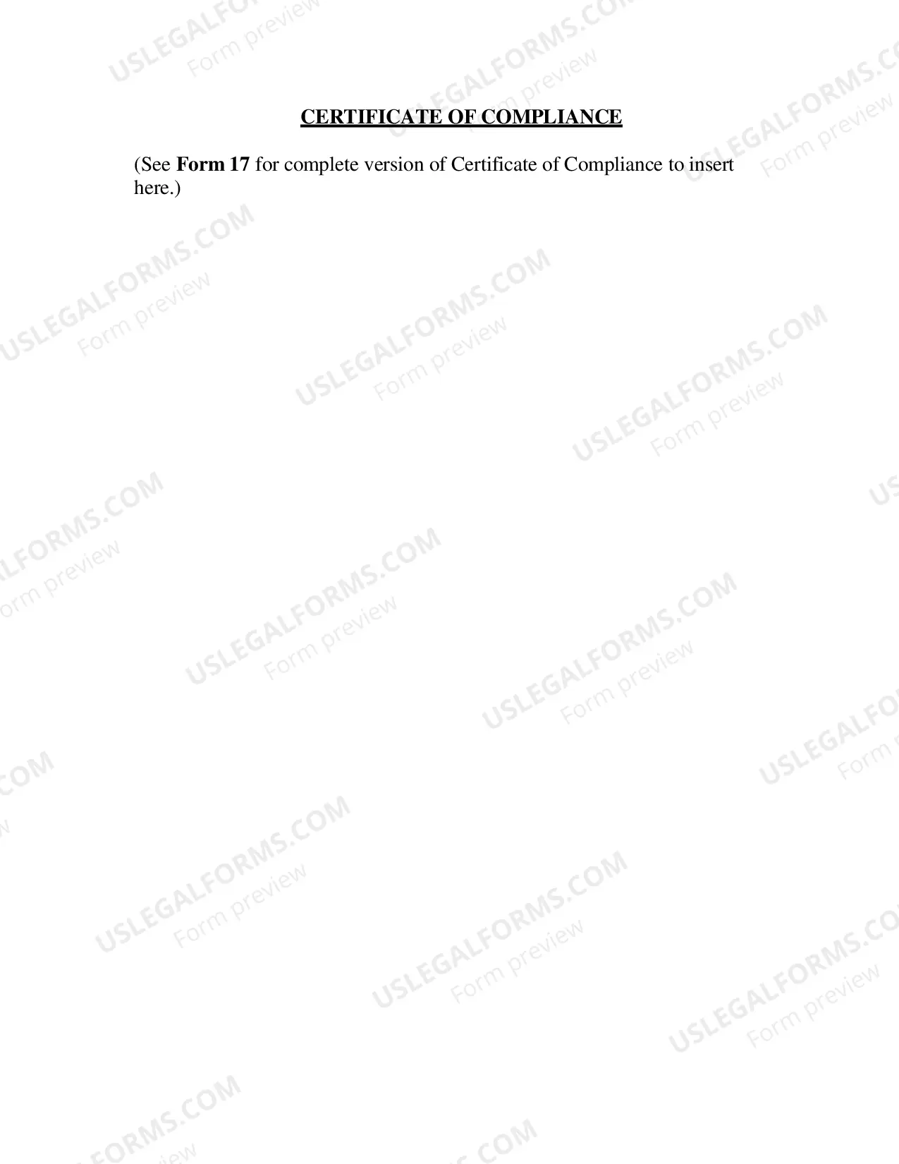 Preview Form of Brief