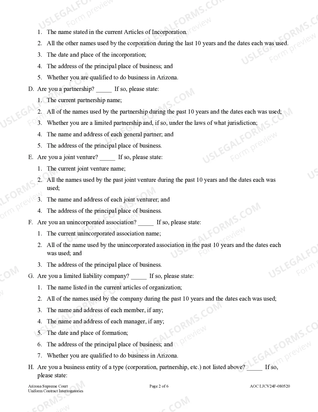 Preview Civil Uniform Contract Interrogatories - Limited Jurisdiction Court - Claims up to $10,000