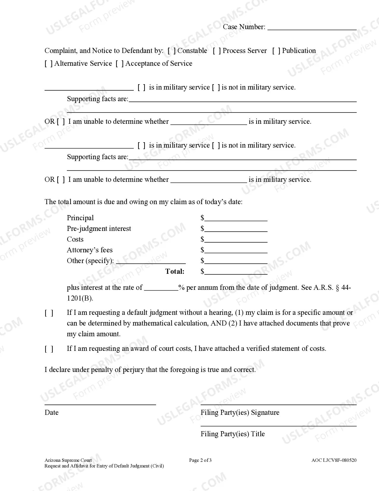 Preview Civil Request and Affidavit for Entry of Default Judgment - Limited Jurisdiction Court - Claims up to $10,000