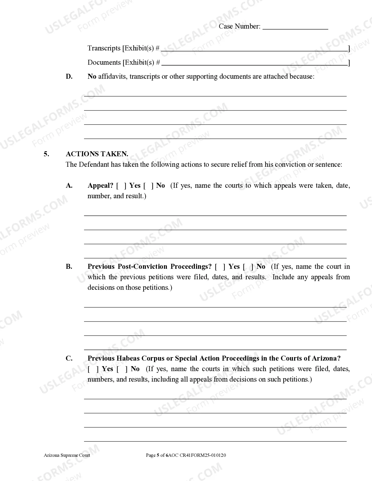 Preview Petition for Post-Conviction Relief under Rule 32 or Rule 33