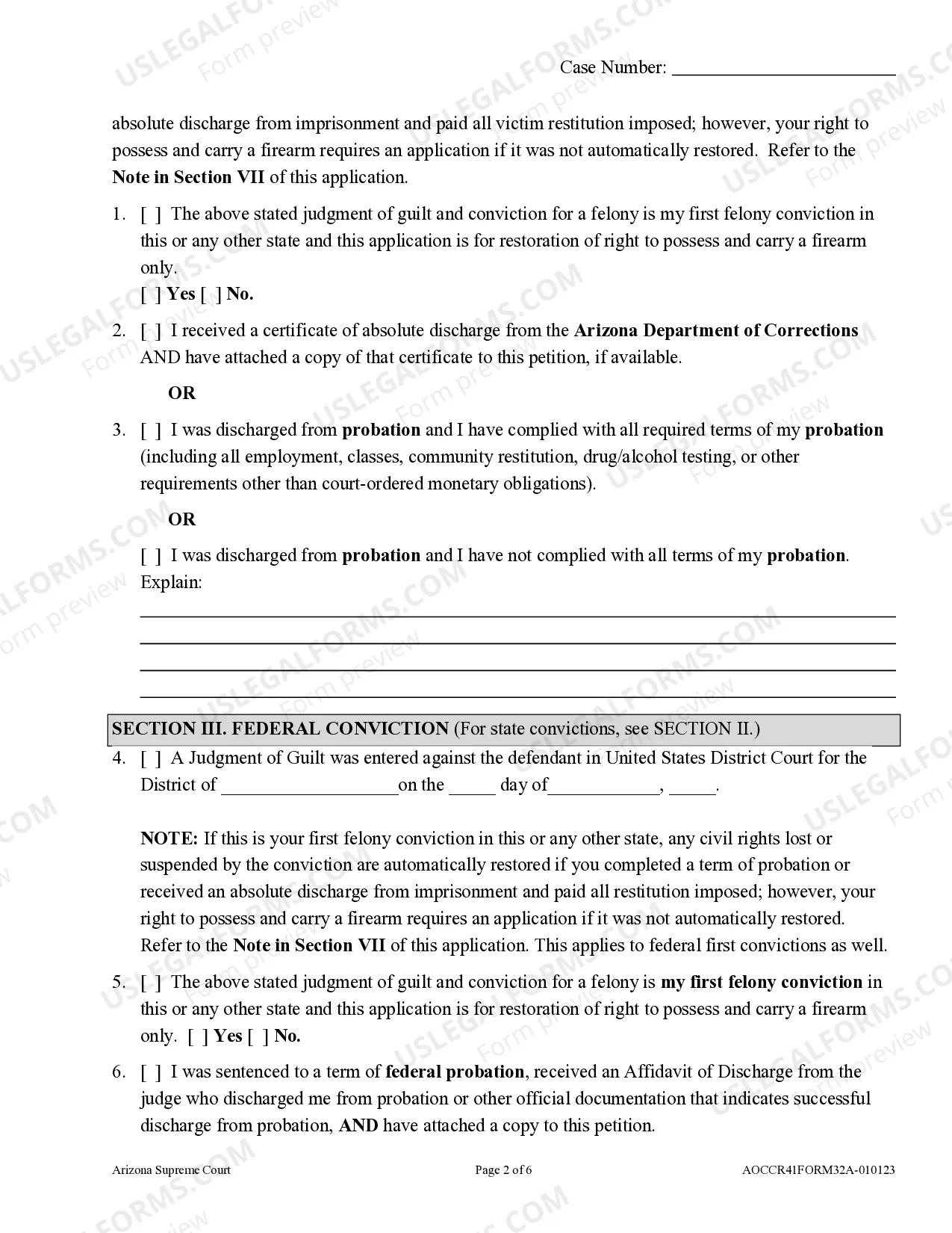 Preview Application to Restore Civil Rights and Firearm Rights