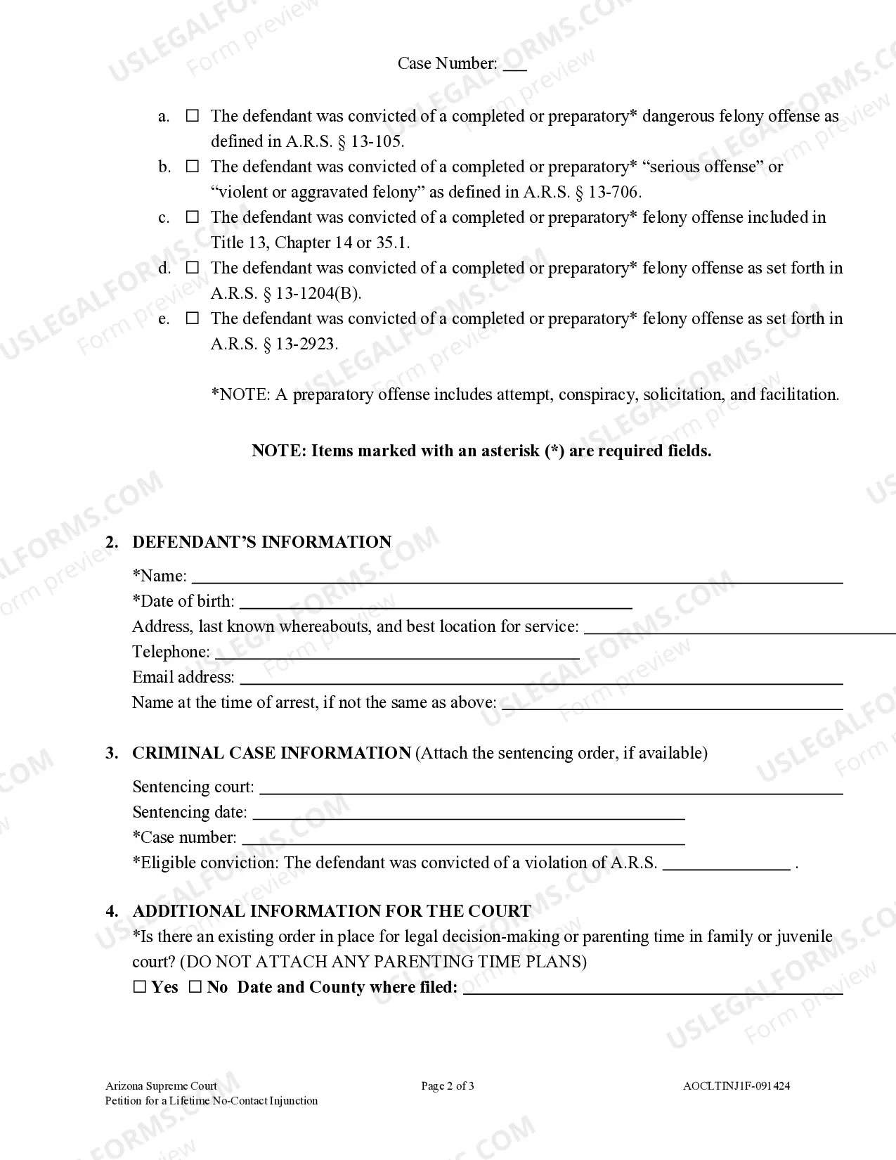 Preview Petition for a Lifetime No-Contact Injunction