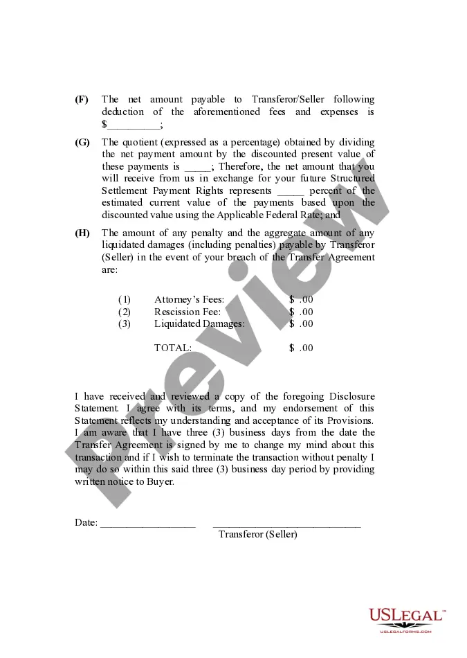 Preview Disclosure Statement Pursuant to Chapter 20 of Title 12