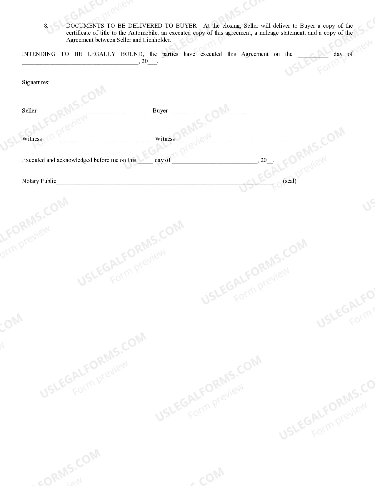 Preview Sale of Auto With Permission to Operate