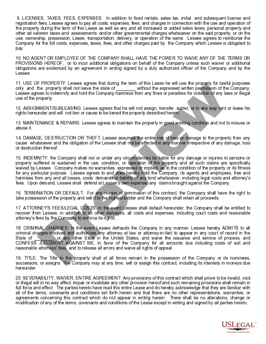 Get Lease of Auto - Application and Agreement Preview Lease of Auto - Application and Agreement