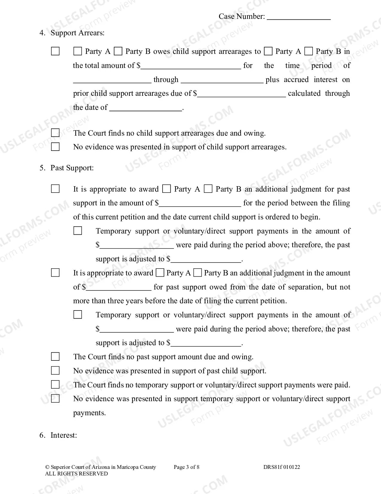 Preview Child Support Order