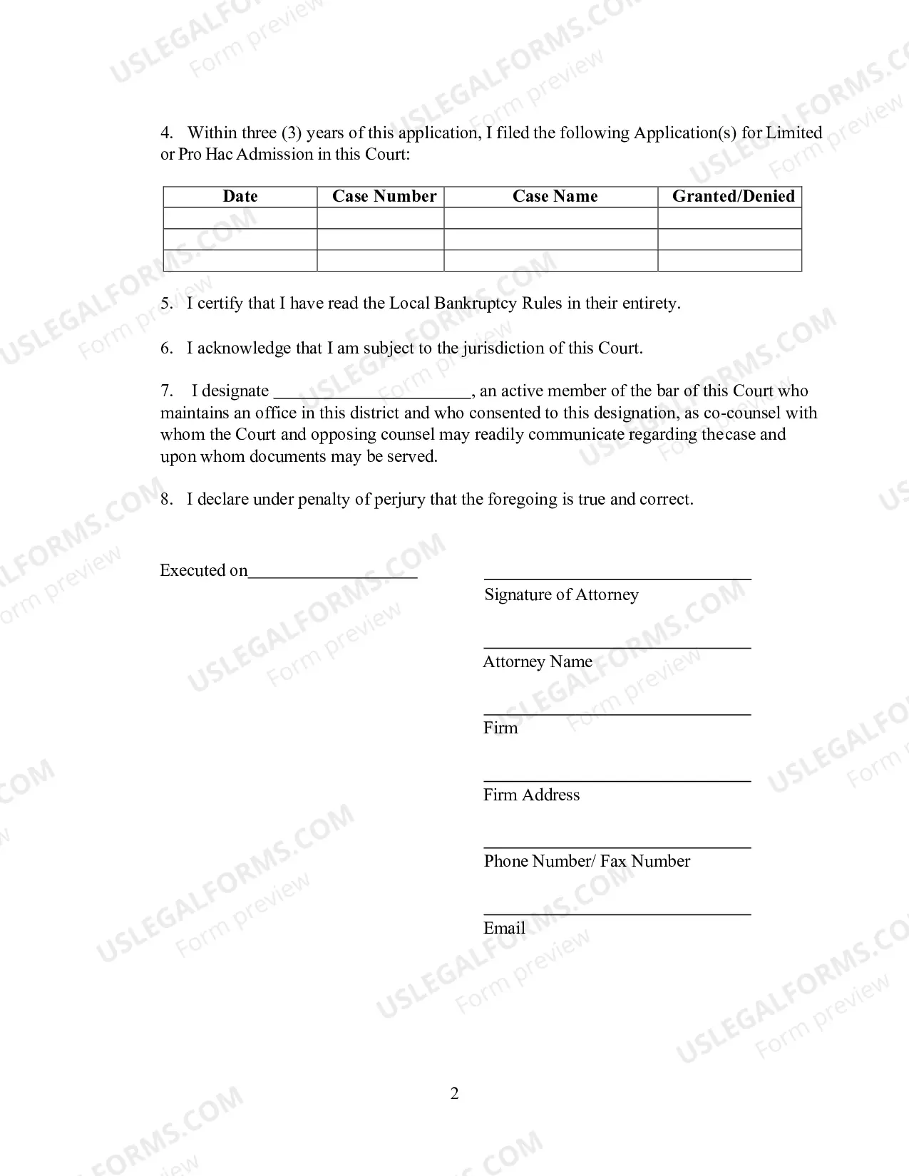 Preview Application for Limited Admission