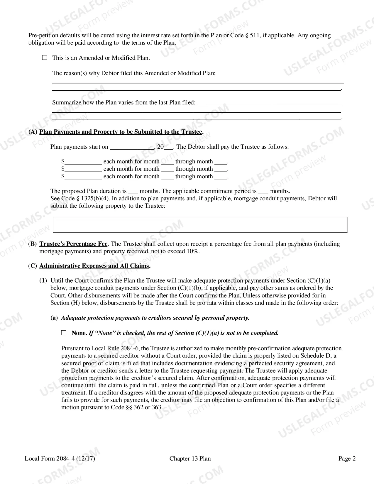 Preview Chapter 13 Plan And Application For Payment of Administrative Expenses