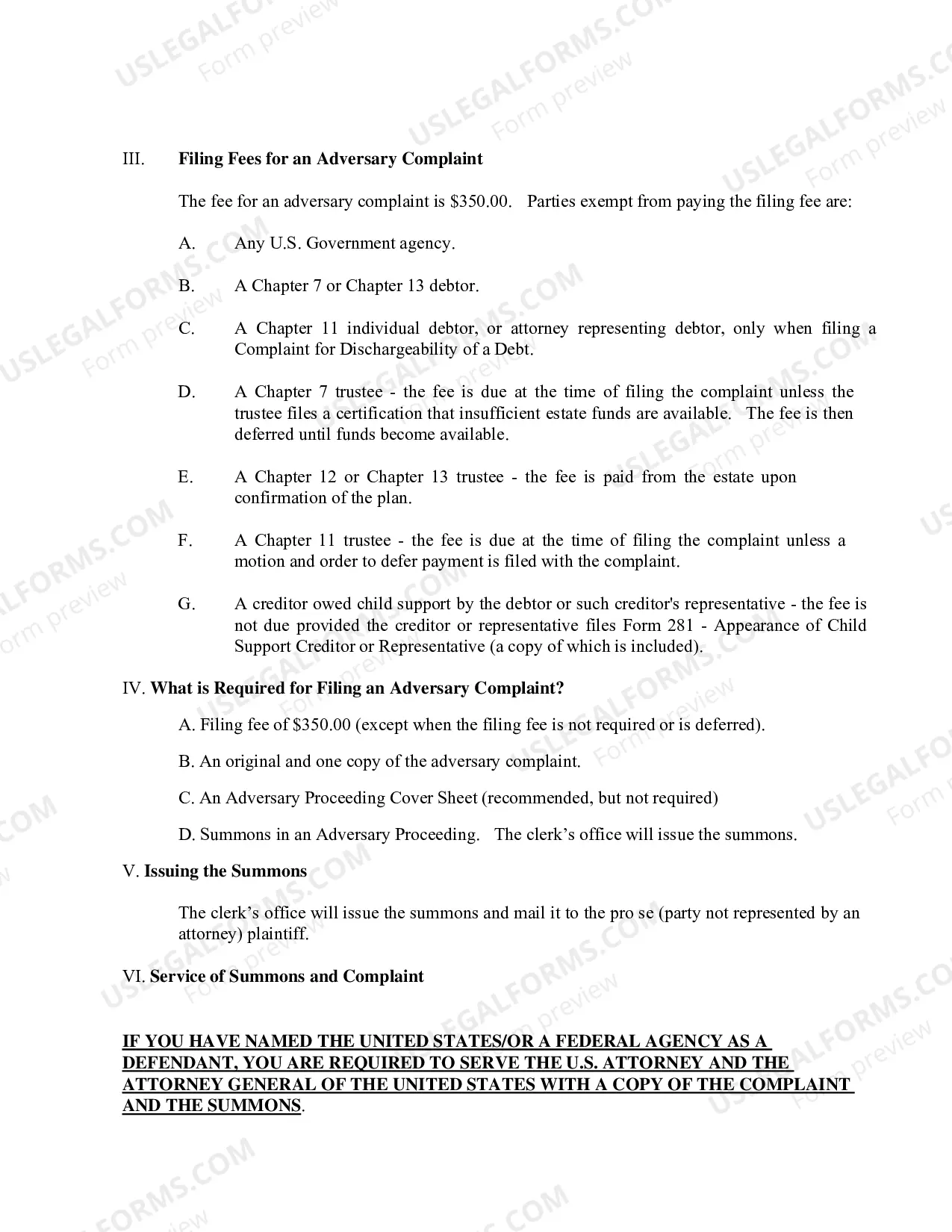 Preview Adversary Pro Se Handout