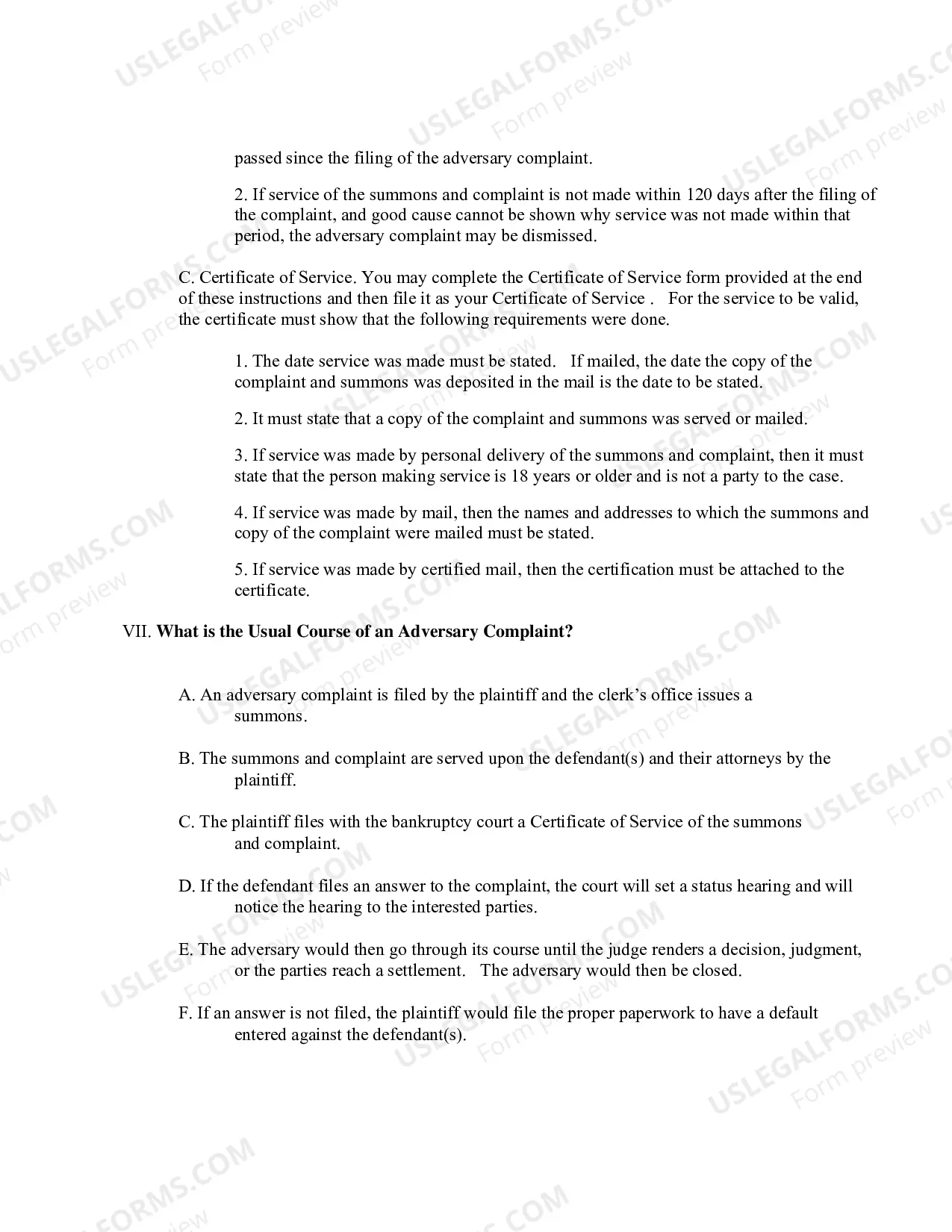 Preview Adversary Pro Se Handout