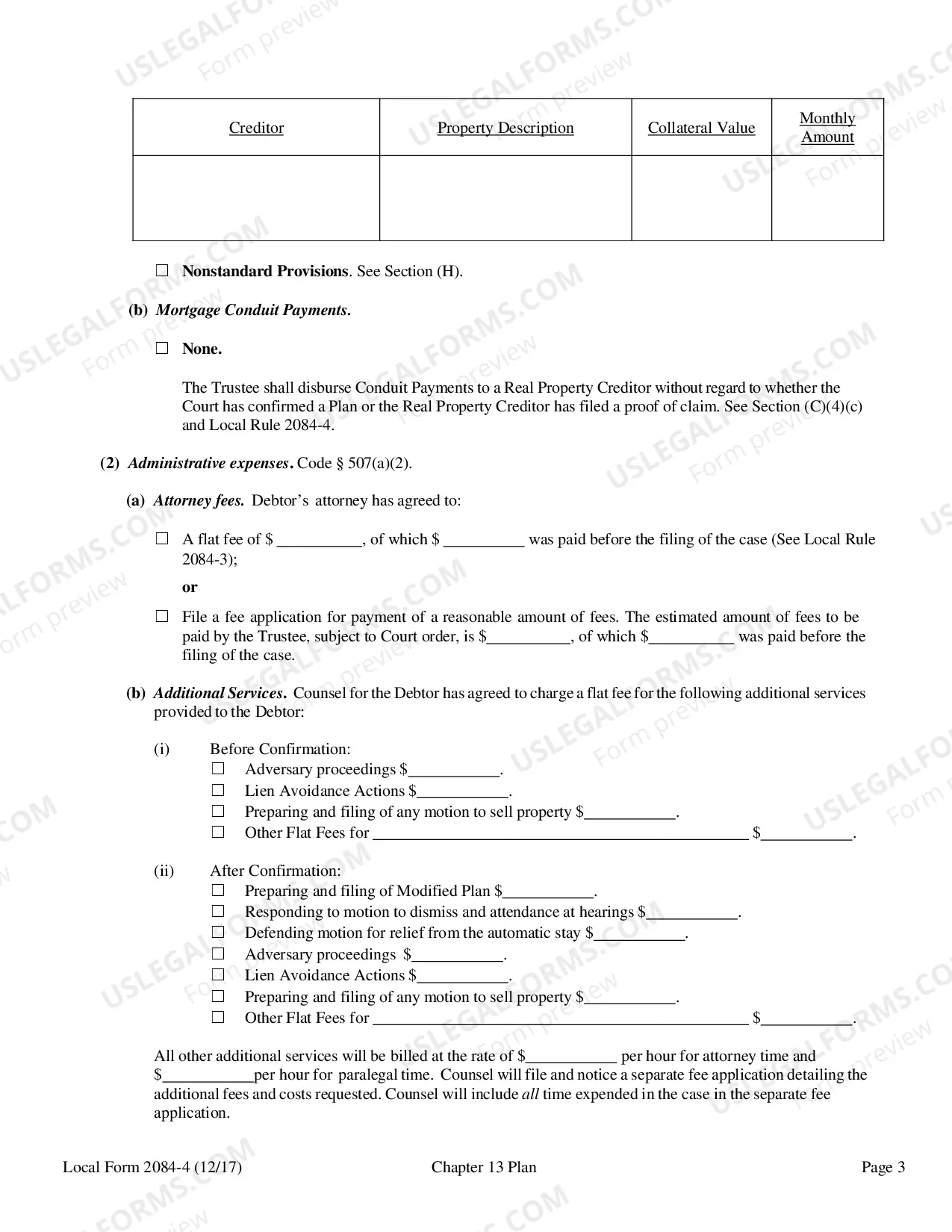 Preview Chapter 13 Plan (Local Form 2084-4)