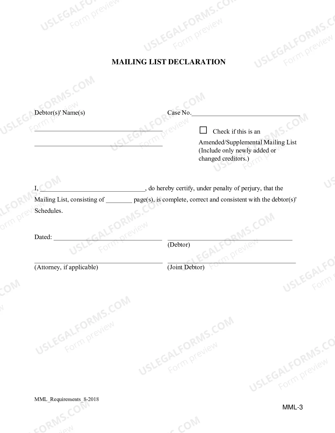 Preview MML Requirements