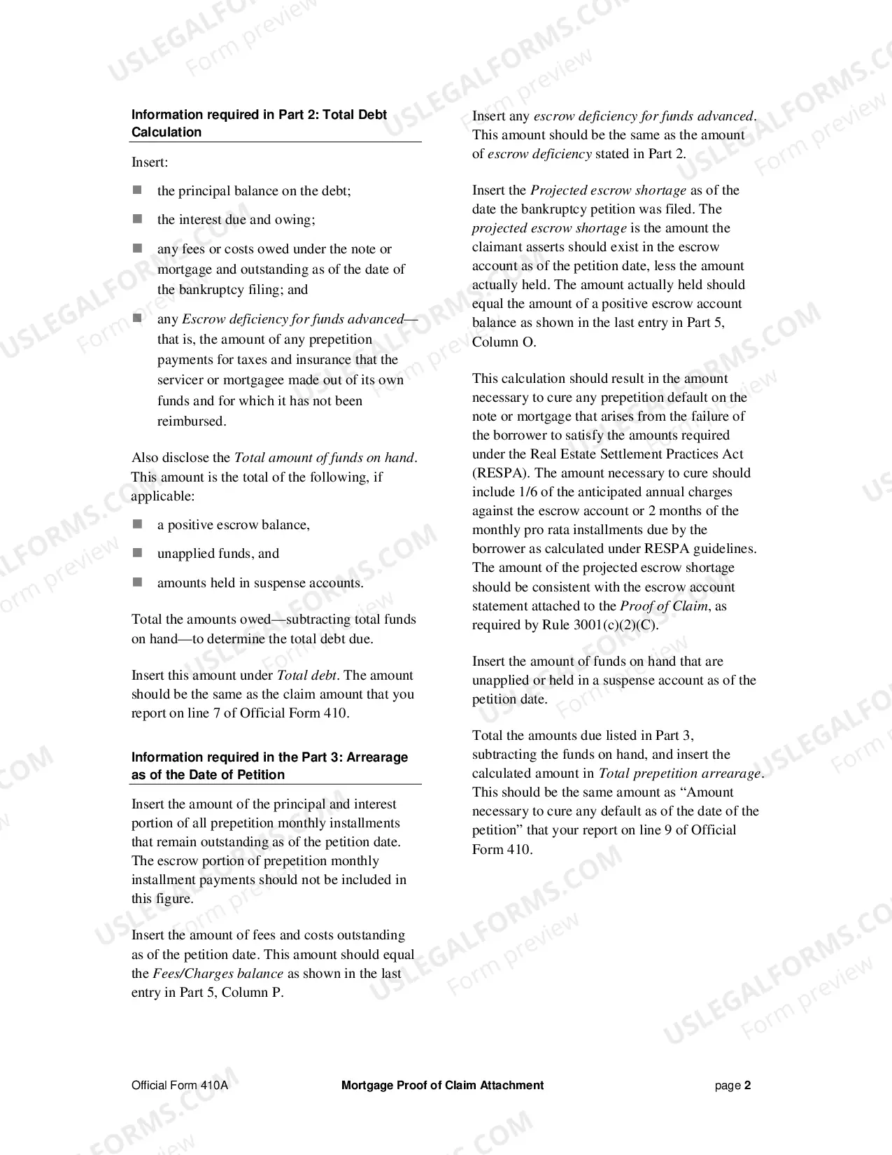 Preview Form Instructions