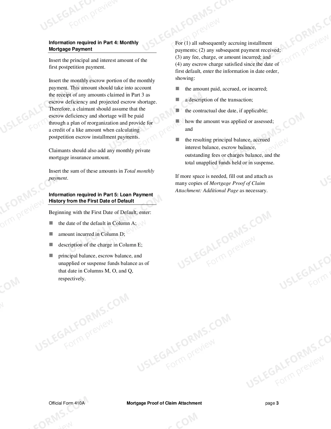 Preview Form Instructions
