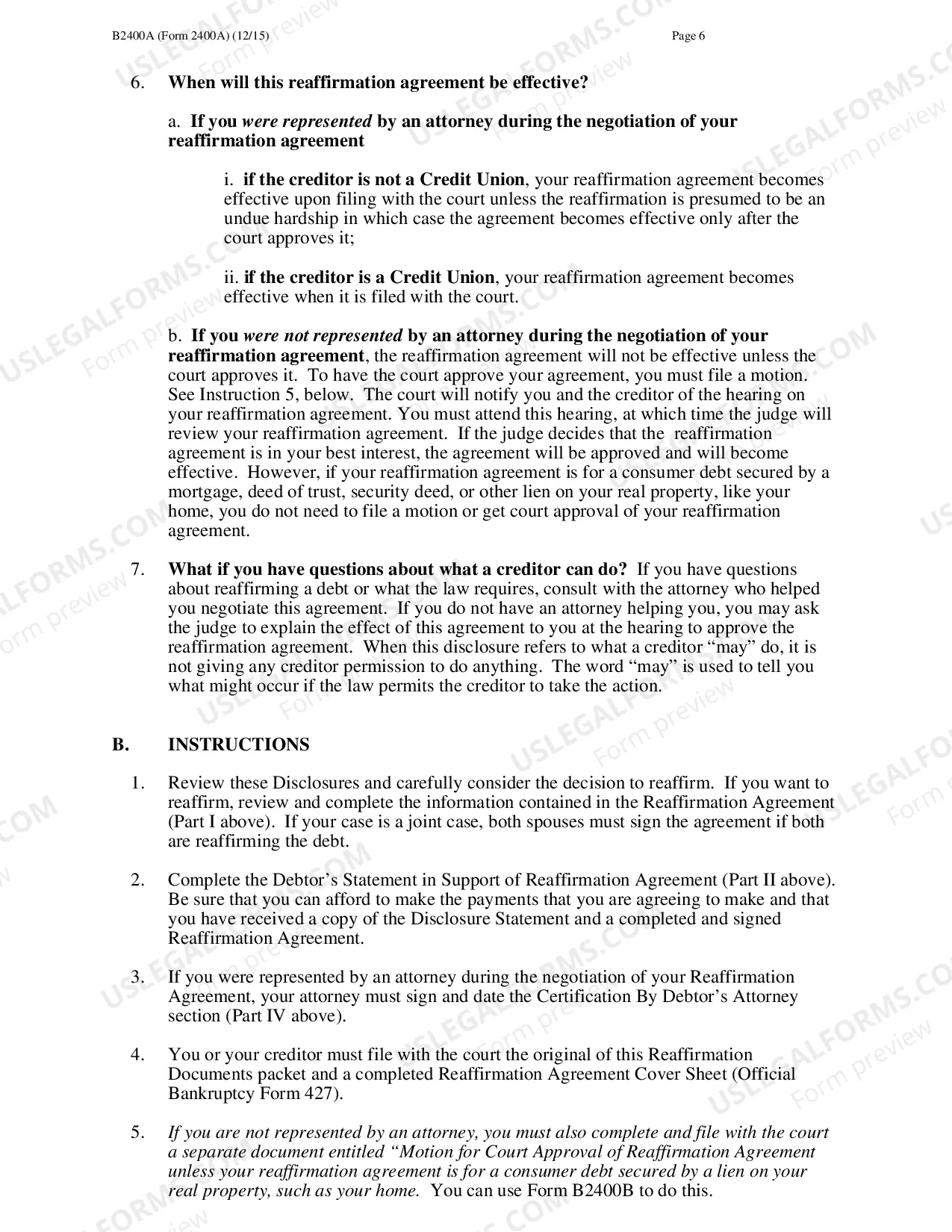 Preview Download Reaffirmation Agreement