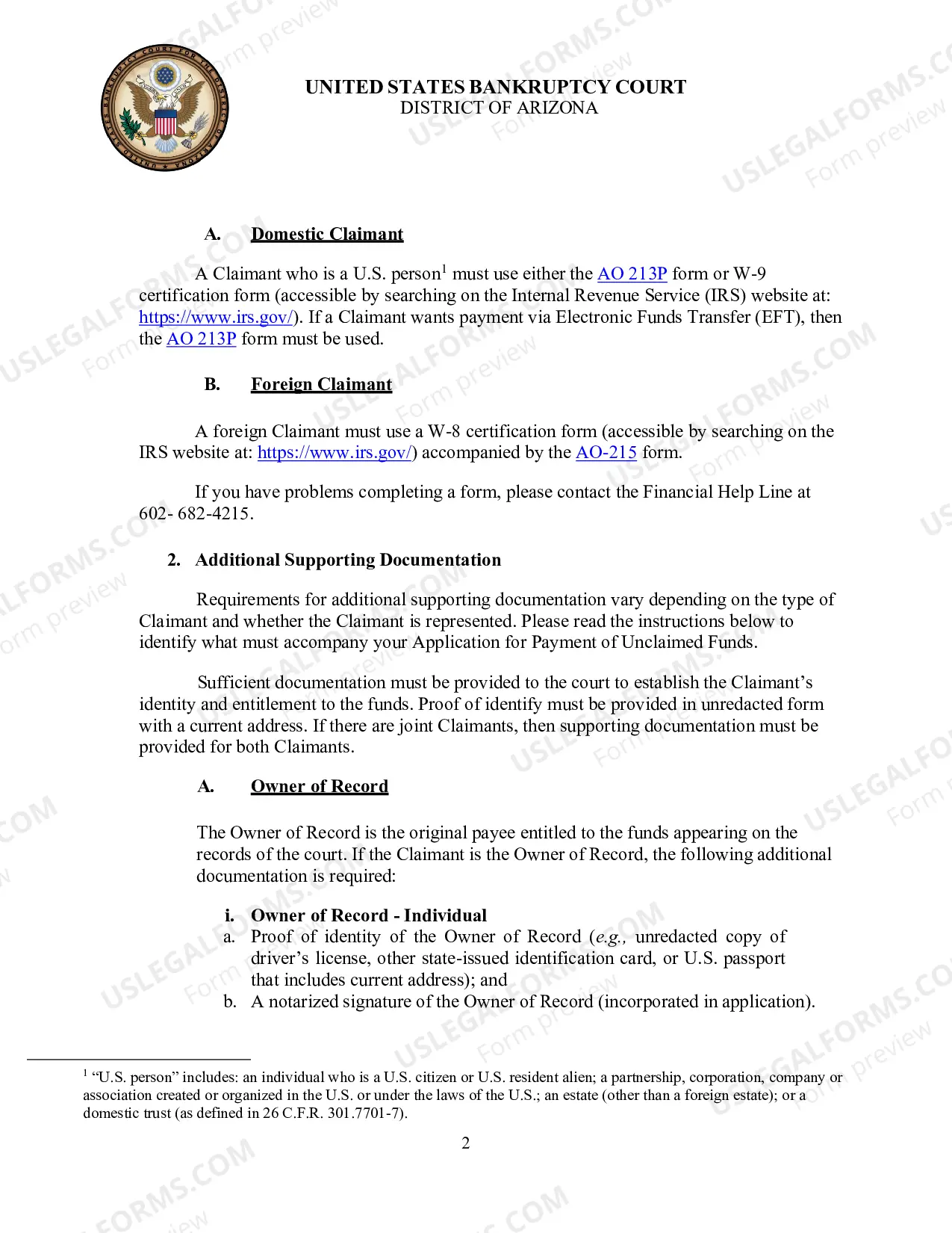 Preview Unclaimed Funds Instructions