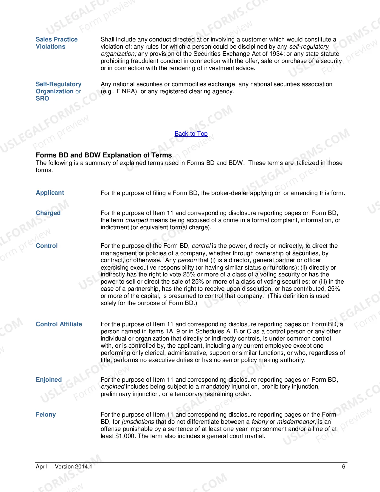 Preview Explanation of Terms