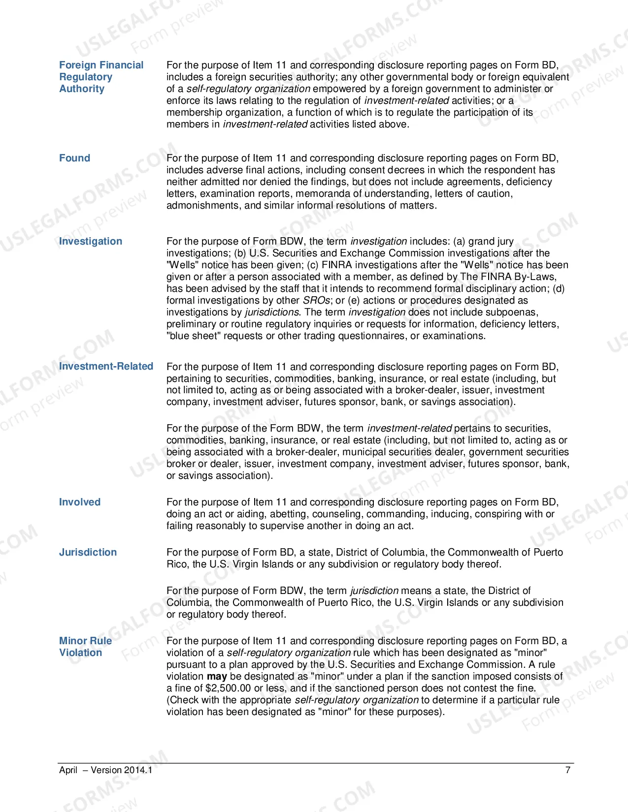 Preview Explanation of Terms