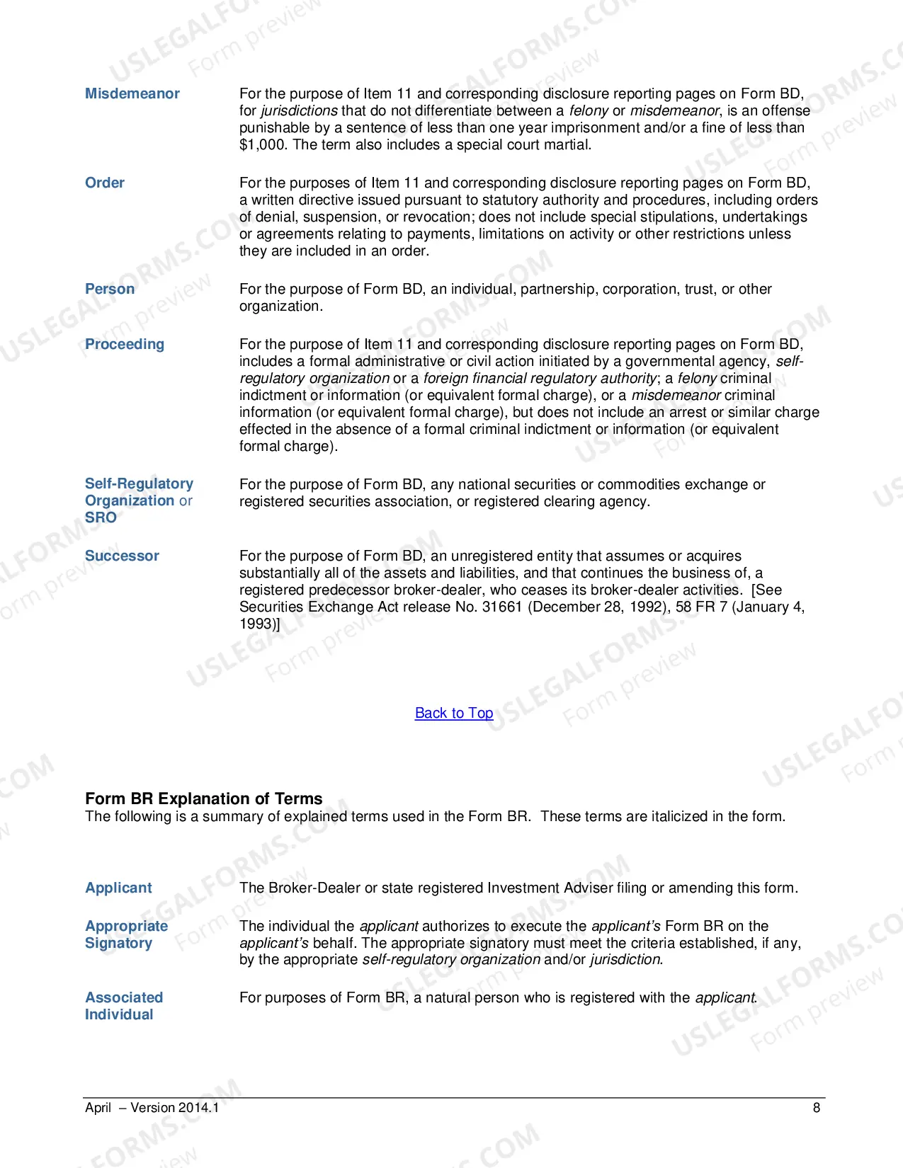 Preview Explanation of Terms