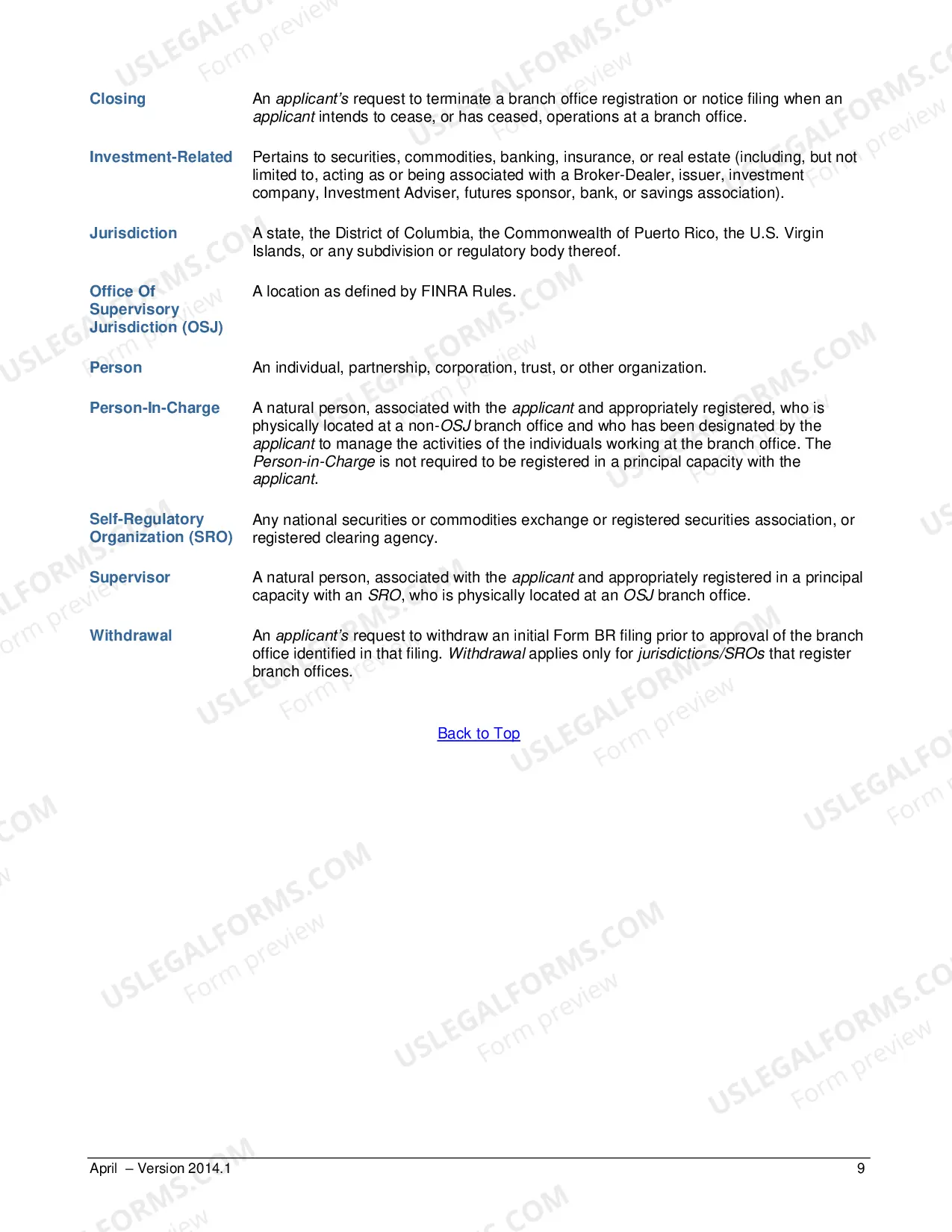 Preview Explanation of Terms