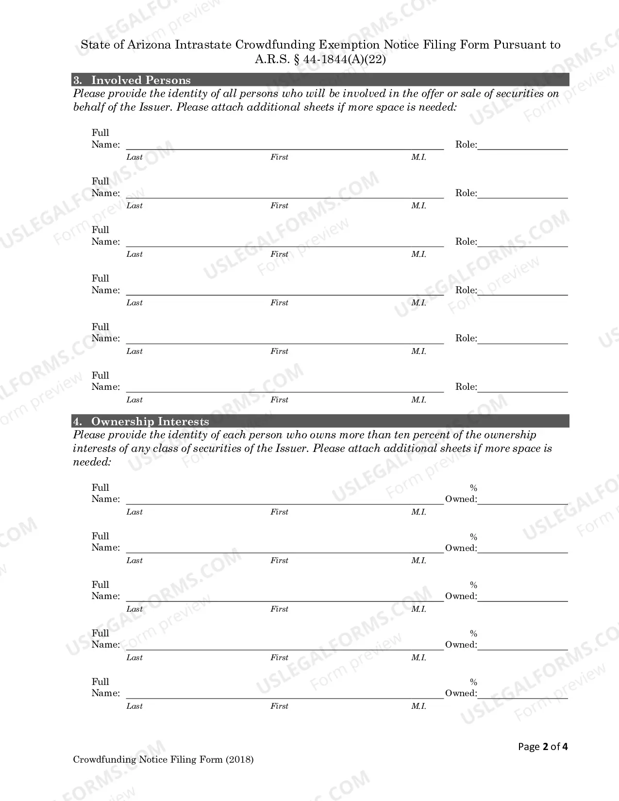 Preview Intrastate Crowdfunding Exemption Notice Filing Form