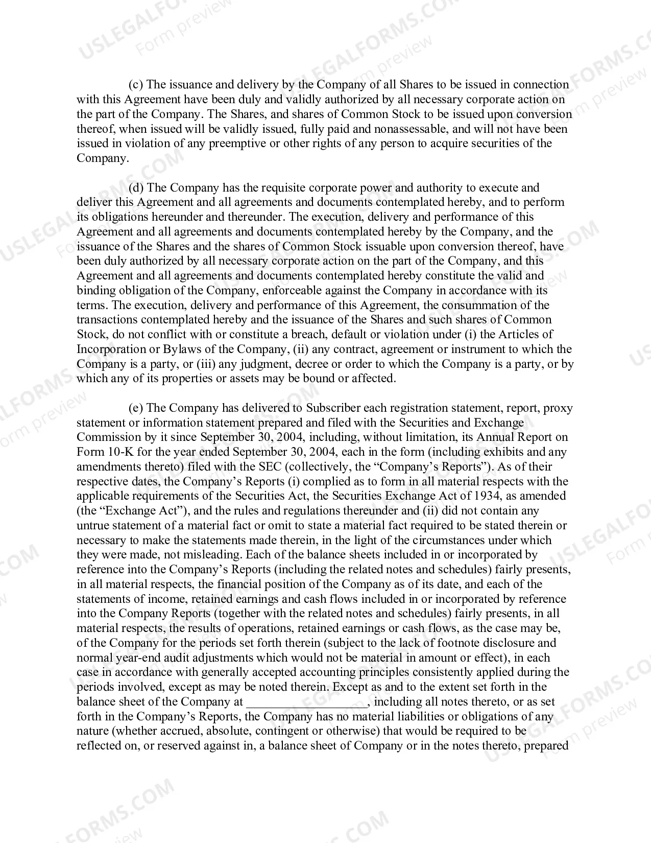 Preview Accredited Investor Subscription Agreement