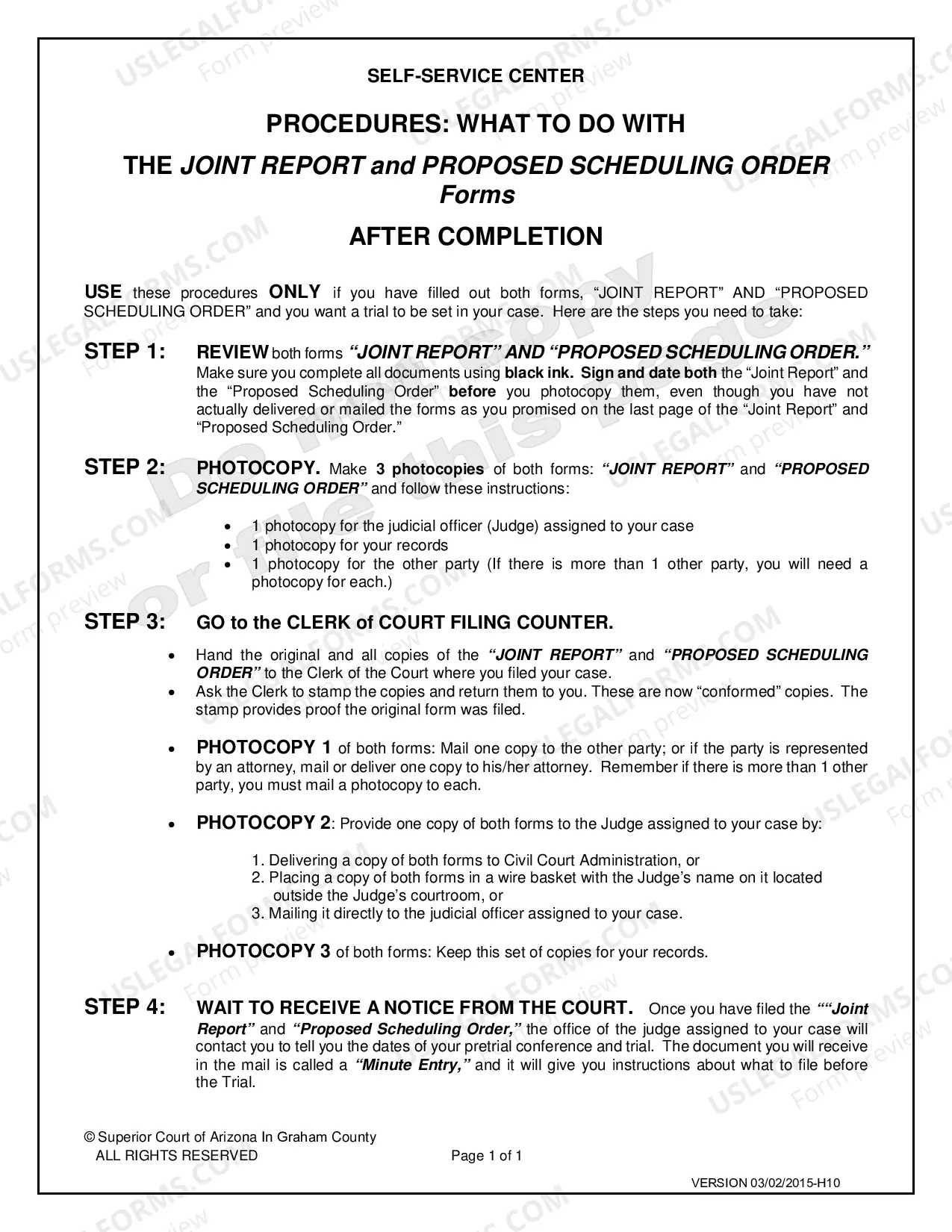 Preview Civil Proposed Scheduling Order