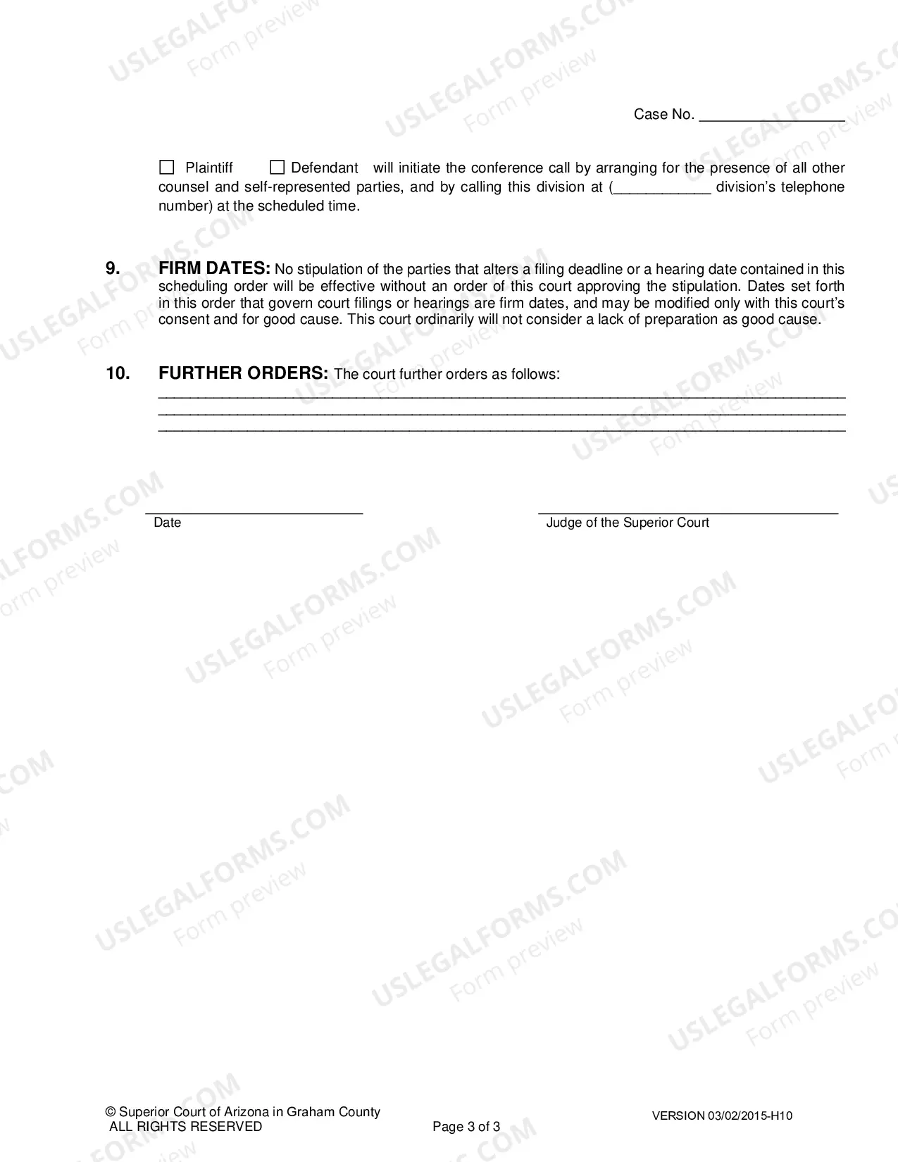 Preview Civil Proposed Scheduling Order