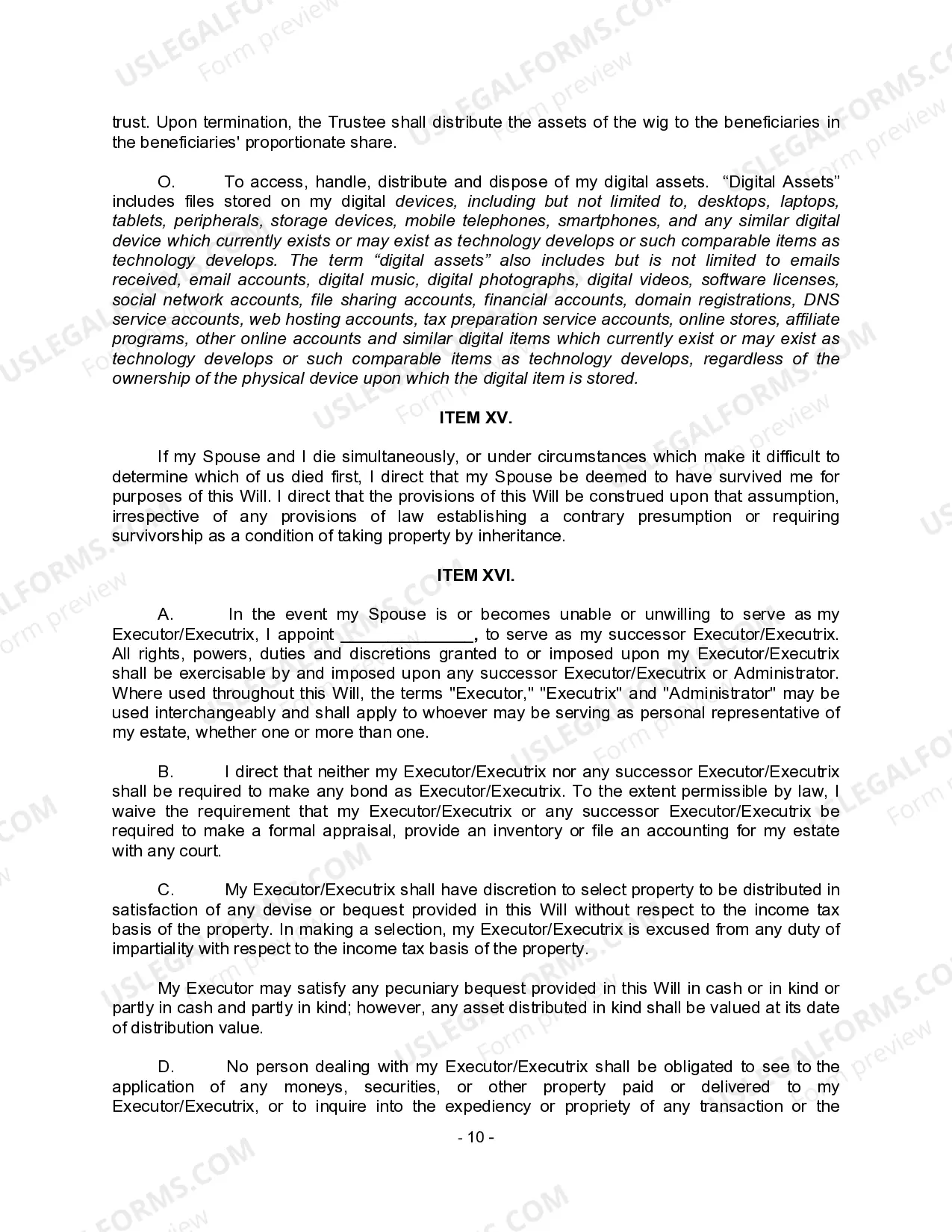 Preview Complex Will with Credit Shelter Marital Trust for Large Estates