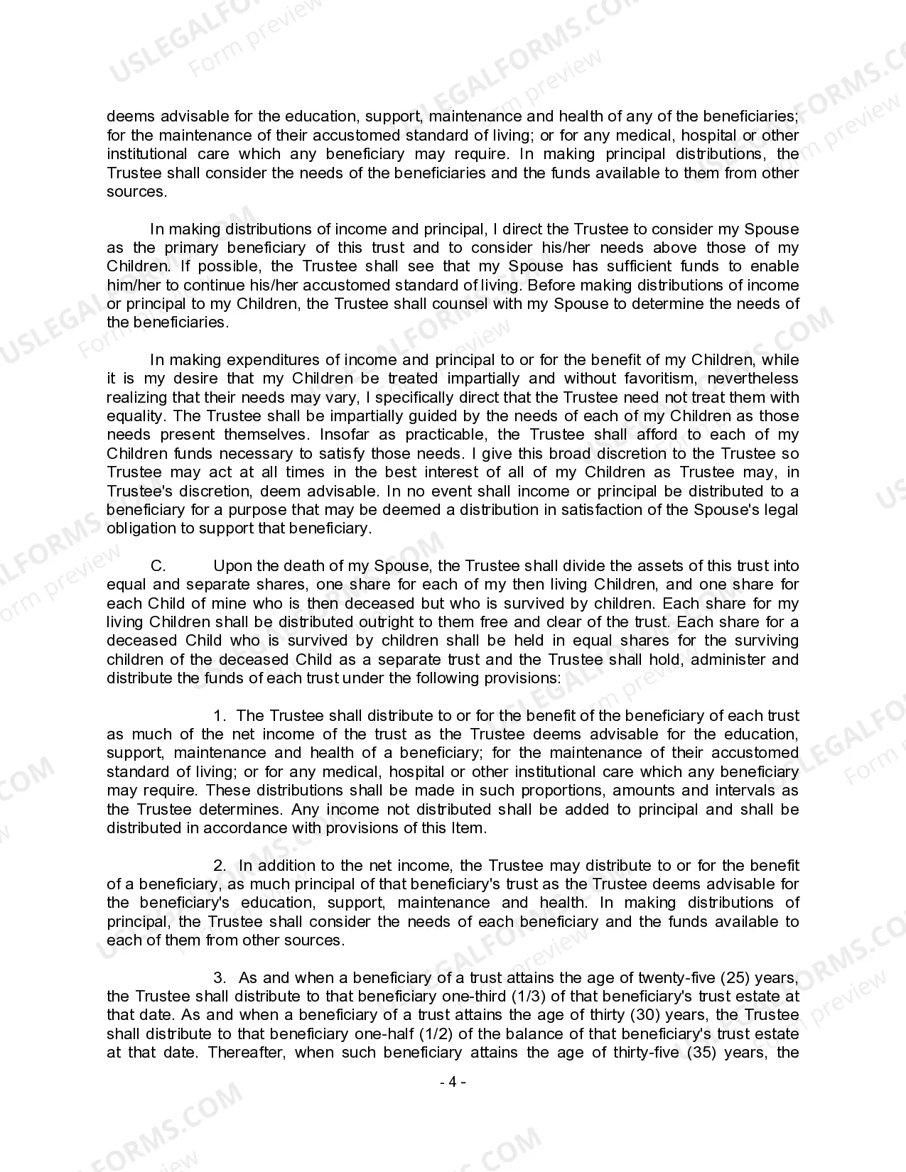 Preview Complex Will with Credit Shelter Marital Trust for Large Estates