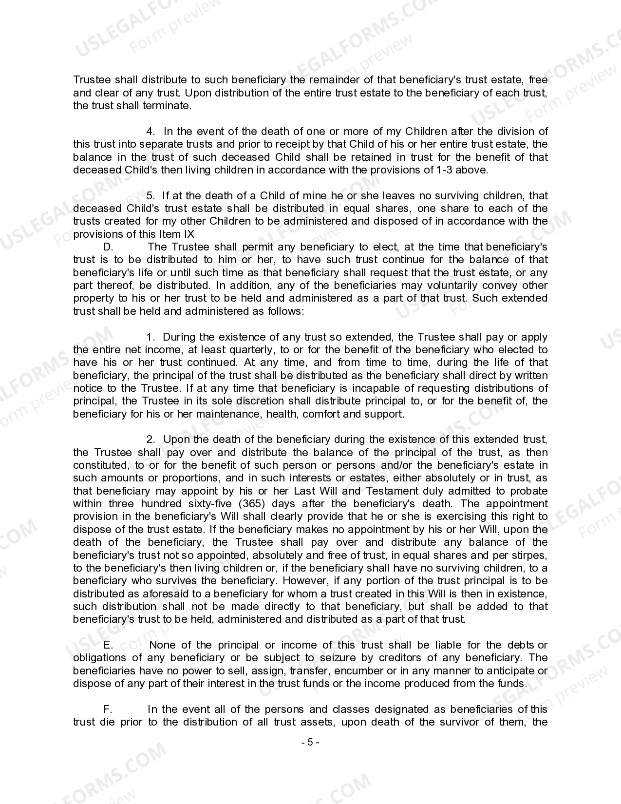 Preview Complex Will with Credit Shelter Marital Trust for Large Estates